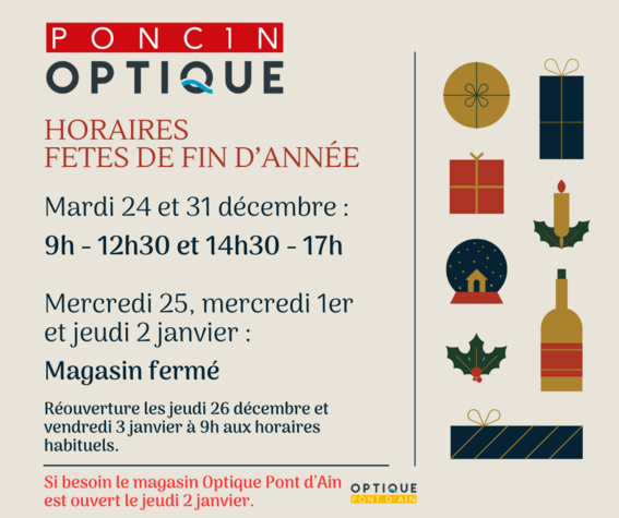 Image actualité Horaires Fêtes de fin d'année