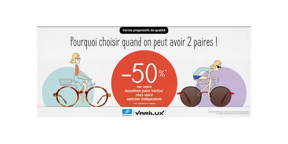 Image actualité -50% sur la deuxième paire de Varilux