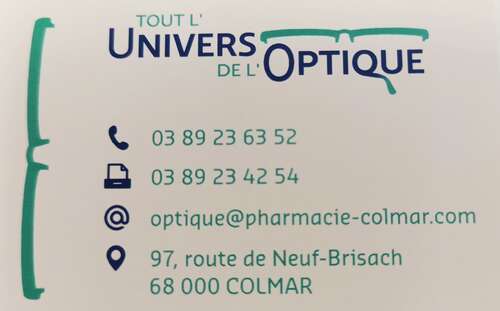 Magasin opticien indépendant TOUT L'UNIVERS DE L'OPTIQUE 68000 COLMAR